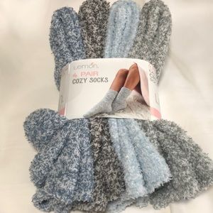 LEMON 4 PAIRS COZY SOCKS